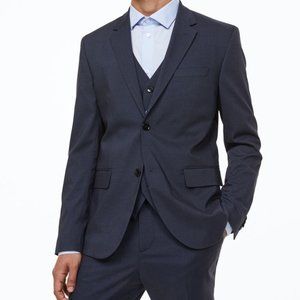 H&M Dark Blue Skinny Fit Suit
